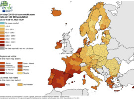 Zuid-Frankrijk kleurt rood op Europese coronakaart