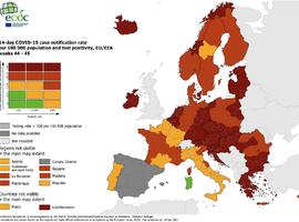 De plus en plus de rouge foncé sur la carte européenne de l'ECDC