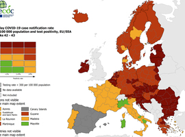 Toute la Belgique désormais en rouge sombre sur la carte européenne