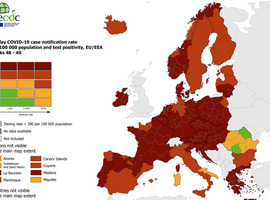 Opnieuw twee groene regio's op Europese coronakaart, maar België blijft donkerrood