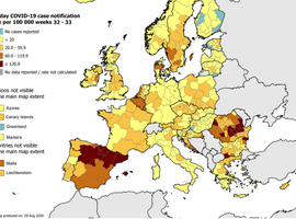 Bruxelles en rouge sur la carte de l'Europe