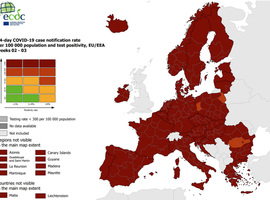 La carte de l'Europe se pare de rouge foncé, illustrant la montée des contaminations