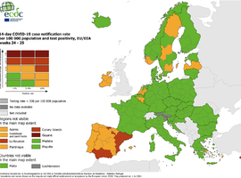 La Wallonie et Bruxelles restent en orange sur la carte européenne