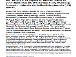 Aanbevelingen 2012 over hartfalen: experts leveren hun versie af
