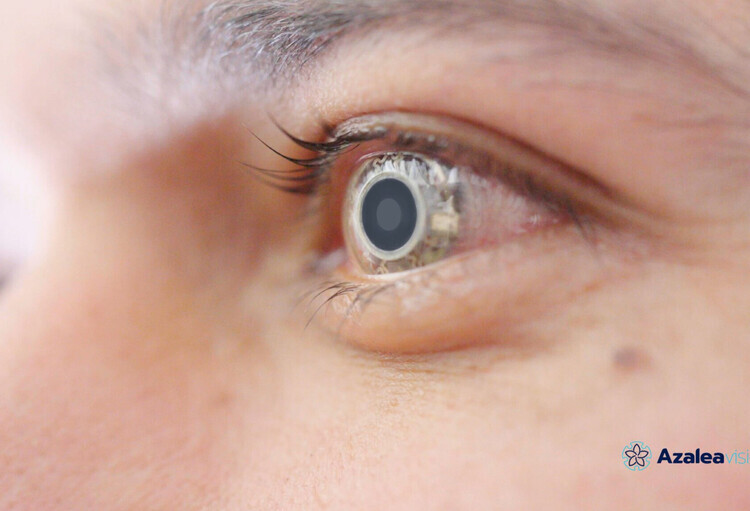 A smart contact lens that controls the light entering the eye