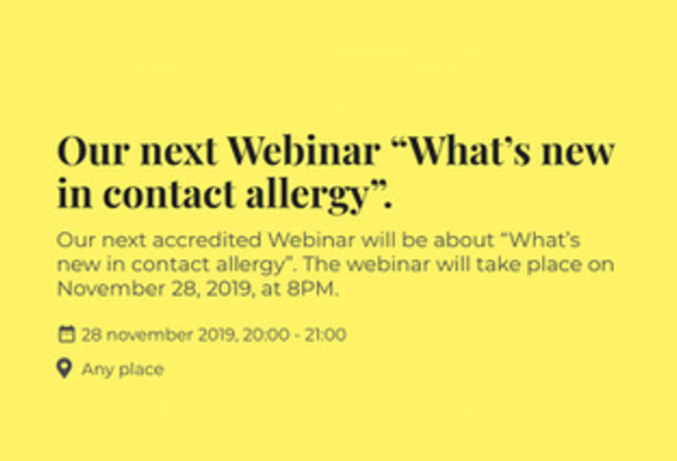 Webinar: What’s new in contact allergy